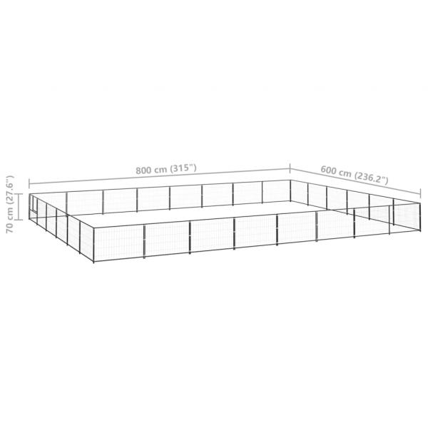 Hundezwinger Schwarz 48 m² Stahl