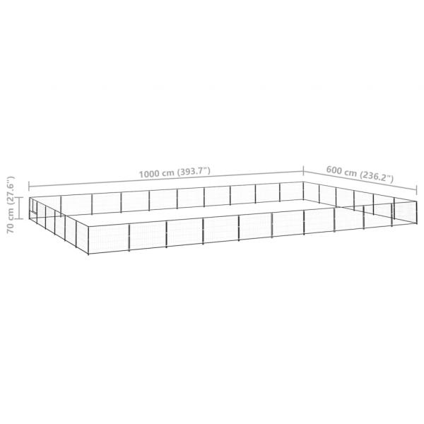 Hundezwinger Schwarz 60 m² Stahl