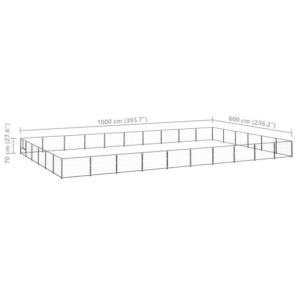 Hundezwinger Schwarz 60 m² Stahl