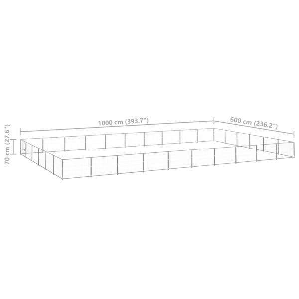 Hundezwinger Silbern 60 m² Stahl