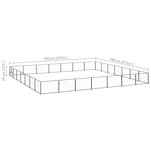 Hundezwinger Schwarz 49 m² Stahl