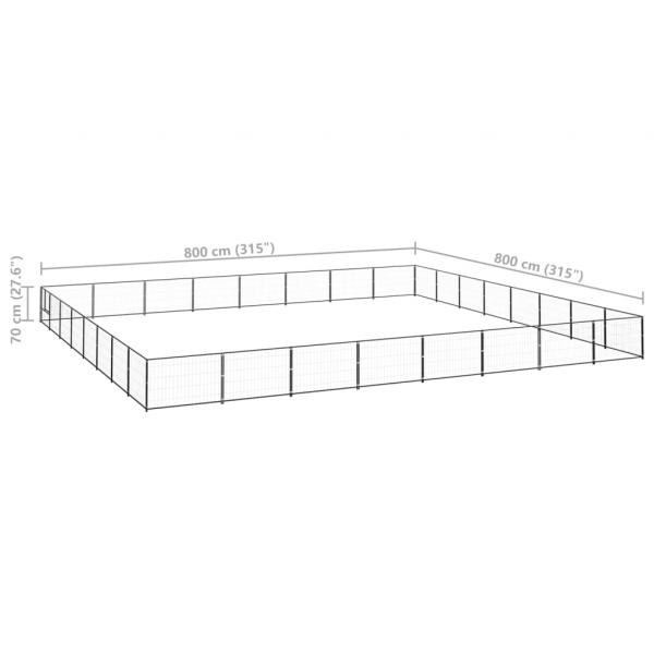 Hundezwinger Schwarz 64 m² Stahl