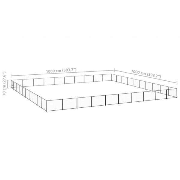 Hundezwinger Schwarz 100 m² Stahl