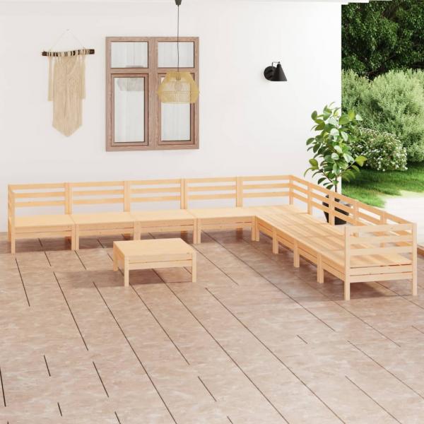 ARDEBO.de - 10-tlg. Garten-Lounge-Set Massivholz Kiefer