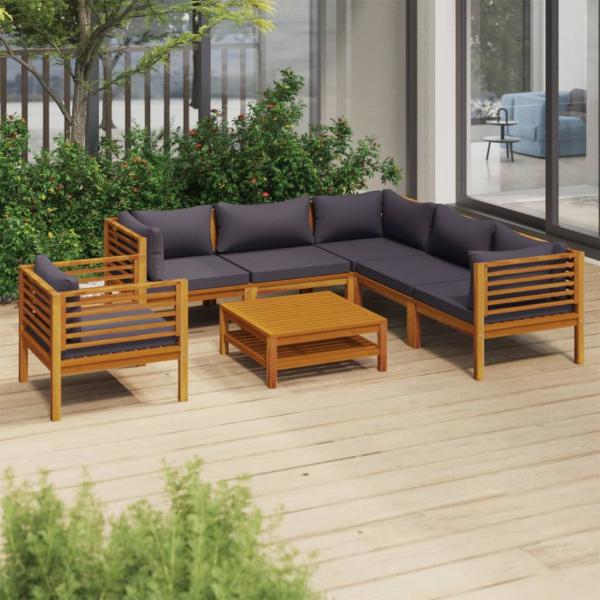 ARDEBO.de - 7-tlg. Garten-Lounge-Set mit Auflage Massivholz Akazie