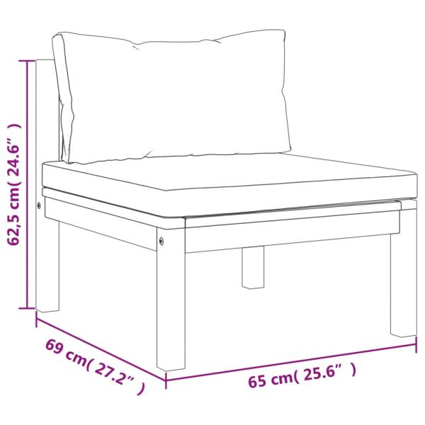 8-tlg. Garten-Lounge-Set mit Auflage Massivholz Akazie