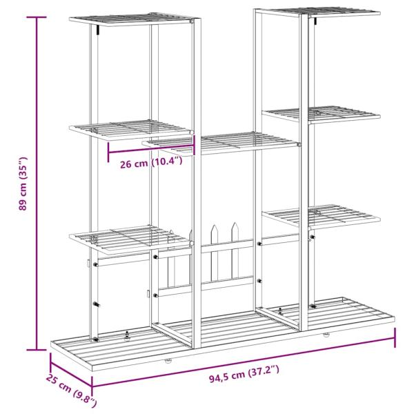 Blumenständer 94,5x25x89 cm Schwarz Eisen