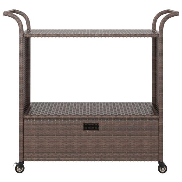 Barwagen mit Schublade Braun 100x45x97 cm Poly Rattan  