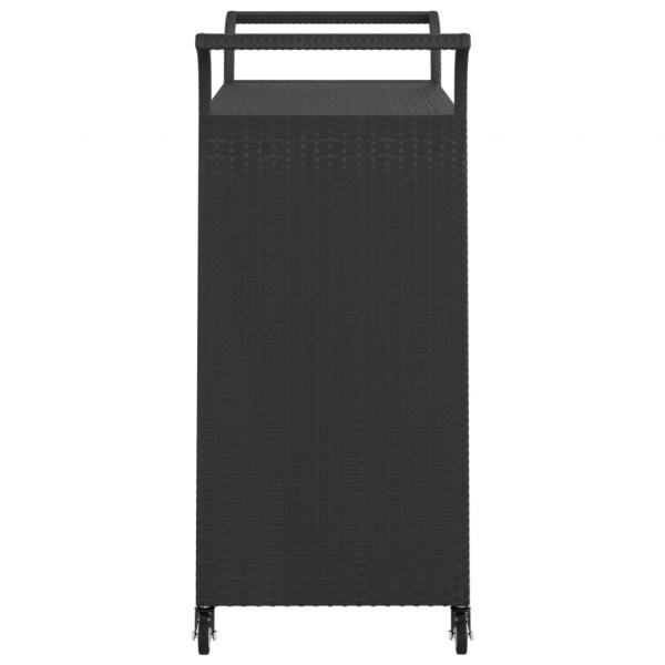 Barwagen mit Schublade Schwarz 100x45x97 cm Poly Rattan  