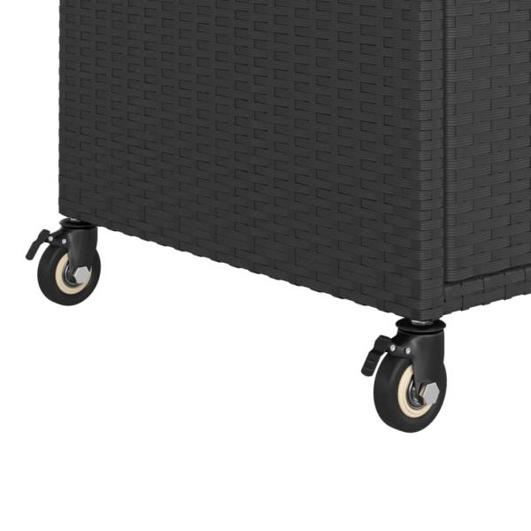 Barwagen mit Schublade Schwarz 100x45x97 cm Poly Rattan  
