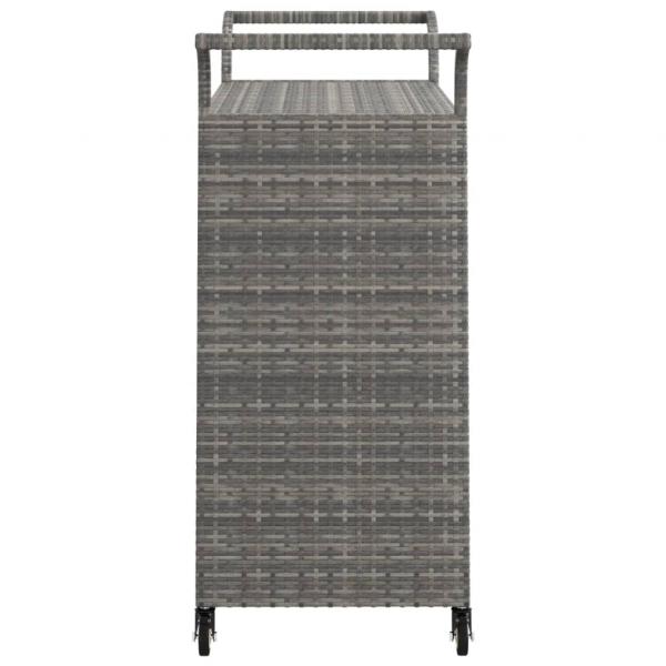 Barwagen mit Schublade Grau 100x45x97 cm Poly Rattan  