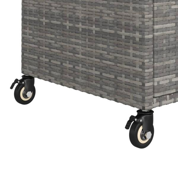 Barwagen mit Schublade Grau 100x45x97 cm Poly Rattan  