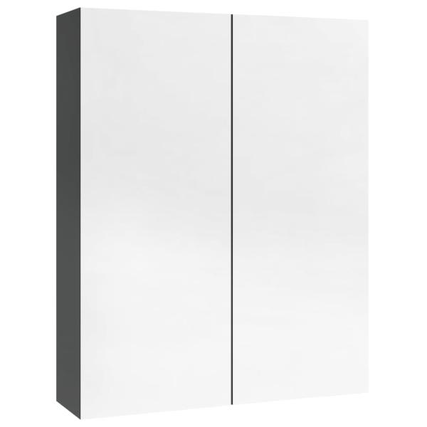 Bad-Spiegelschrank 60x15x75 cm MDF Glänzendes Grau