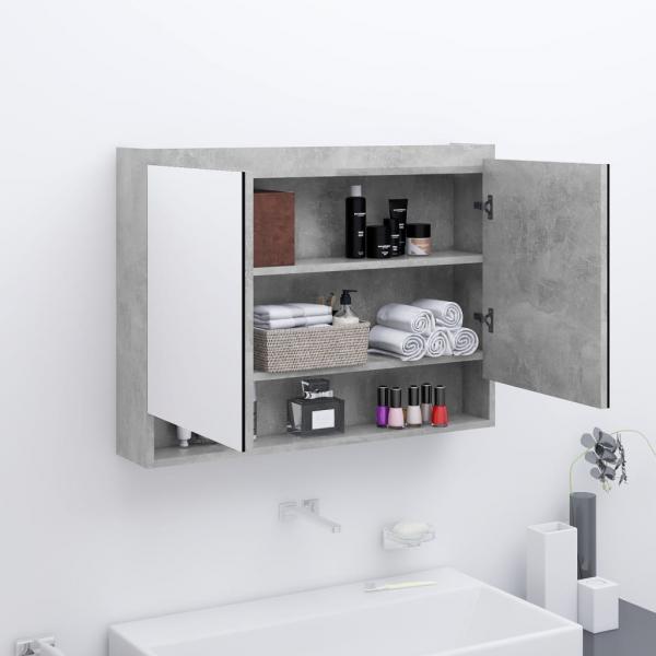 ARDEBO.de - Spiegelschrank fürs Bad 80x15x60 cm MDF Betongrau