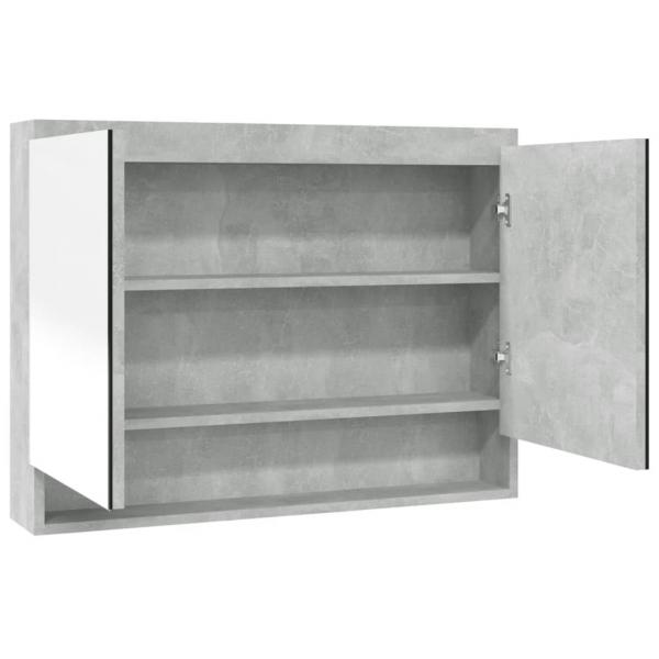 Spiegelschrank fürs Bad 80x15x60 cm MDF Betongrau