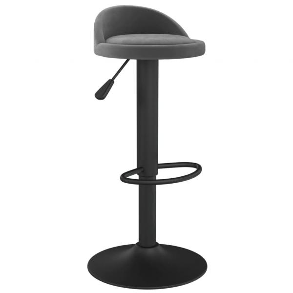 Barhocker 2 Stk. Dunkelgrau Samt 