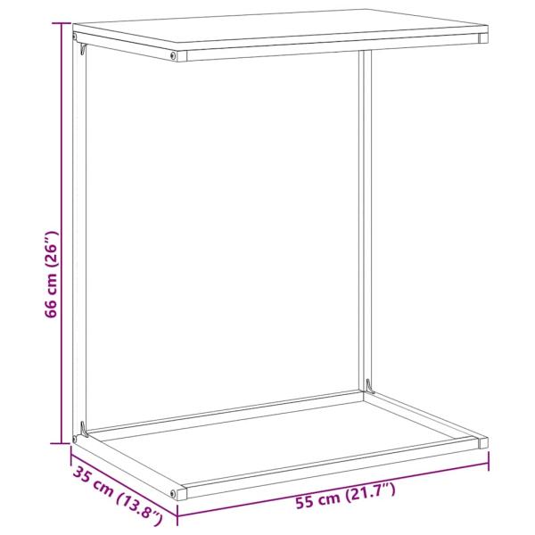 Beistelltisch Schwarz 55x35x66 cm Holzwerkstoff