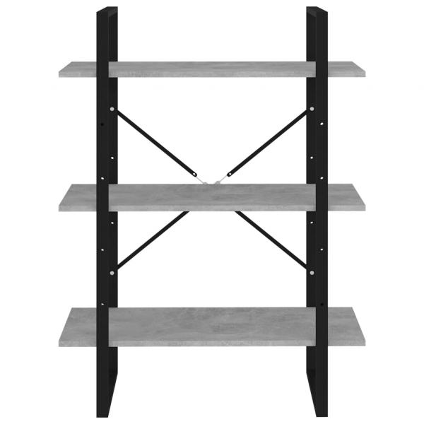 ARDEBO.de - Bücherregal Betongrau 80x30x105 cm Holzwerkstoff