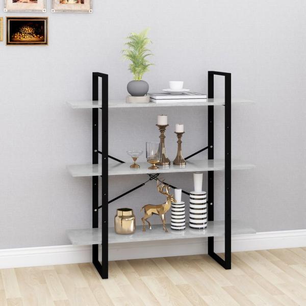 ARDEBO.de - Bücherregal Betongrau 100x30x105 cm Holzwerkstoff