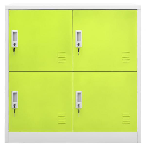 Schließfachschrank Hellgrau und Grün 90x45x92,5 cm Stahl