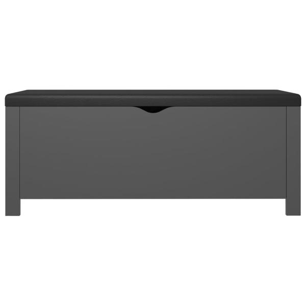 Sitzbank mit Stauraum und Kissen Grau 105x40x45cm Holzwerkstoff