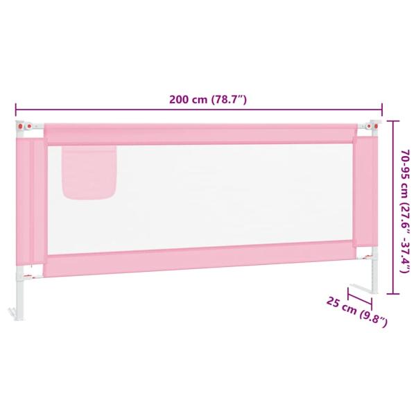 Kleinkind-Bettschutzgitter Rosa 200x25 cm Stoff