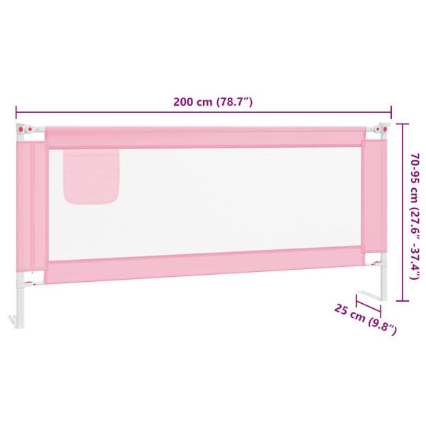 Kleinkind-Bettschutzgitter Rosa 200x25 cm Stoff