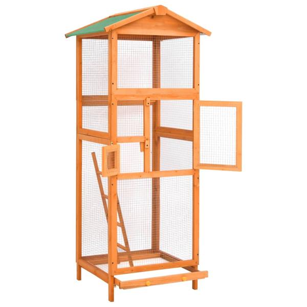 Vogelkäfig 68x62x166 cm Massivholz Fichte