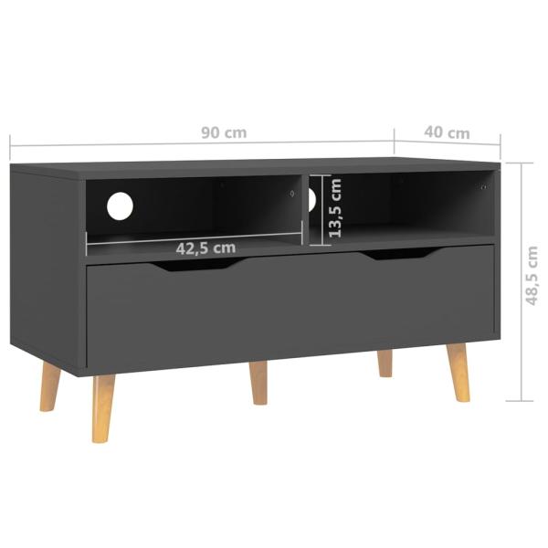 ARDEBO.de - TV-Schrank Grau 90x40x48,5 cm Holzwerkstoff