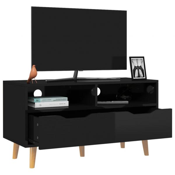 TV-Schrank Hochglanz-Schwarz 90x40x48,5 cm Holzwerkstoff