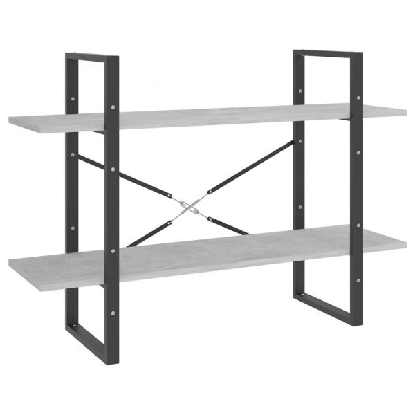 Bücherregal 5 Fächer Betongrau 100x30x175 cm Holzwerkstoff
