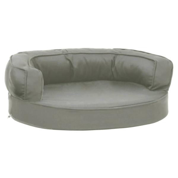 Hundematratze Ergonomisch 60x42 cm Leinenoptik Grau
