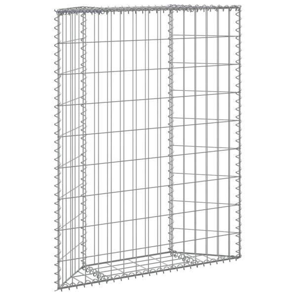  Gabionen-Hochbeet Trapezform Verzinkter Stahl 80x20x100 cm