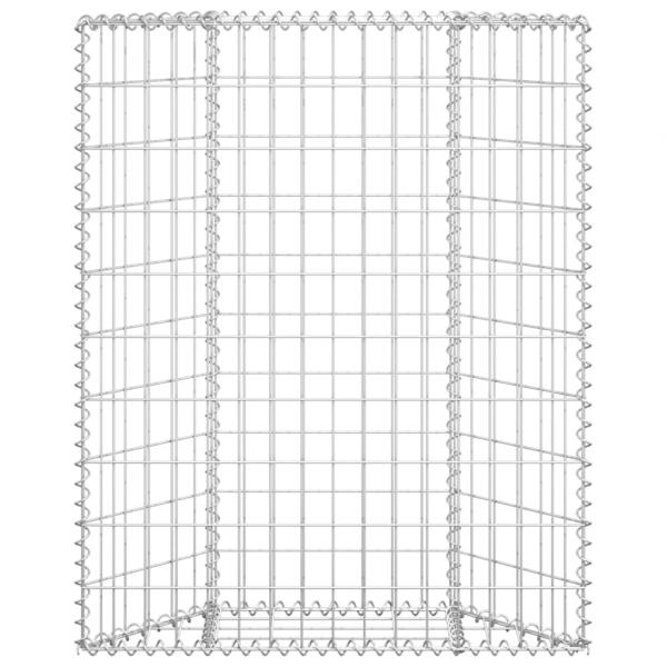  Gabionen-Hochbeet Trapezform Verzinkter Stahl 80x20x100 cm