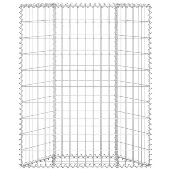  Gabionen-Hochbeet Trapezform Verzinkter Stahl 80x20x100 cm