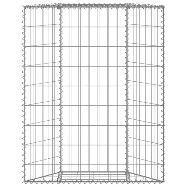  Gabionen-Hochbeet Trapezform Verzinkter Stahl 80x20x100 cm