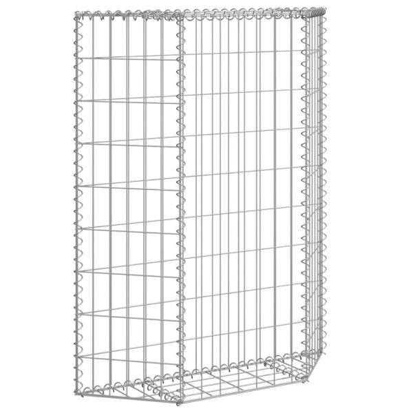  Gabionen-Hochbeet Trapezform Verzinkter Stahl 80x20x100 cm