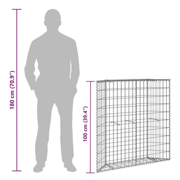  Gabionen-Hochbeet Trapezform Verzinkter Stahl 100x20x100 cm
