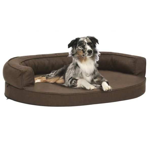 ARDEBO.de - Hundematratze Ergonomisch 75x53 cm Leinenoptik Braun