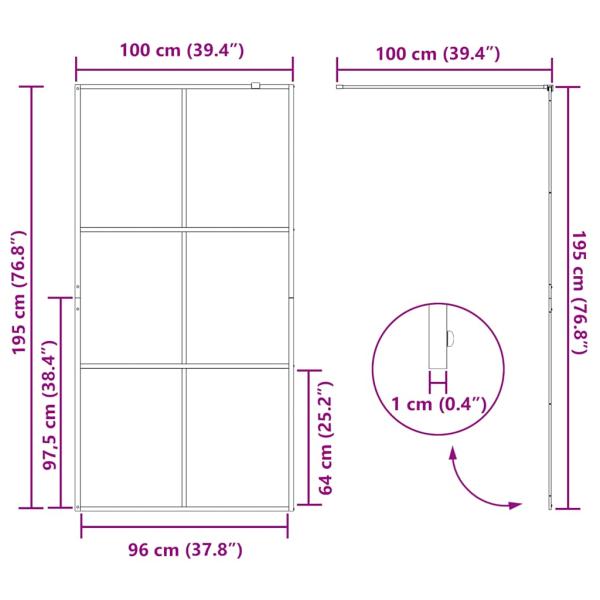 Duschwand für Begehbare Dusche mit Klarem ESG Glas 100x195 cm