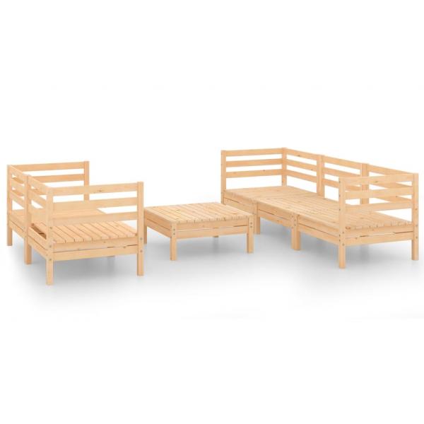 ARDEBO.de - 6-tlg. Garten-Lounge-Set Kiefer Massivholz