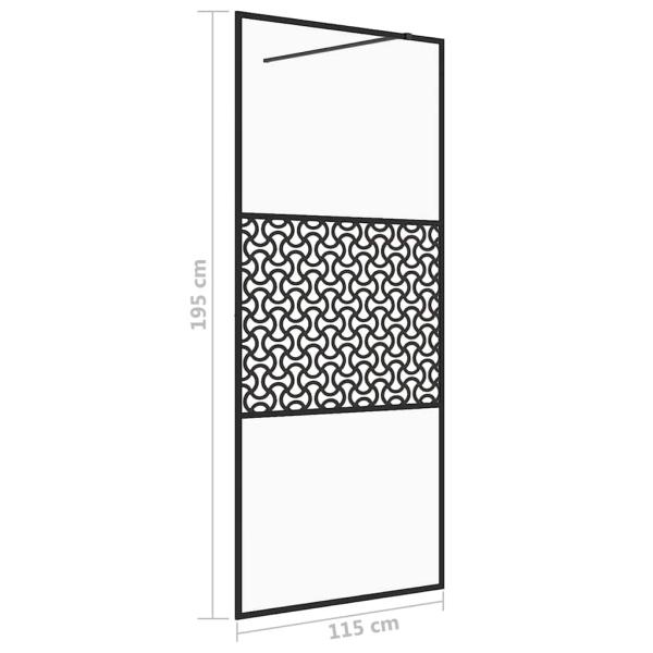Duschwand für Begehbare Dusche mit Klarem ESG Glas 115x195 cm