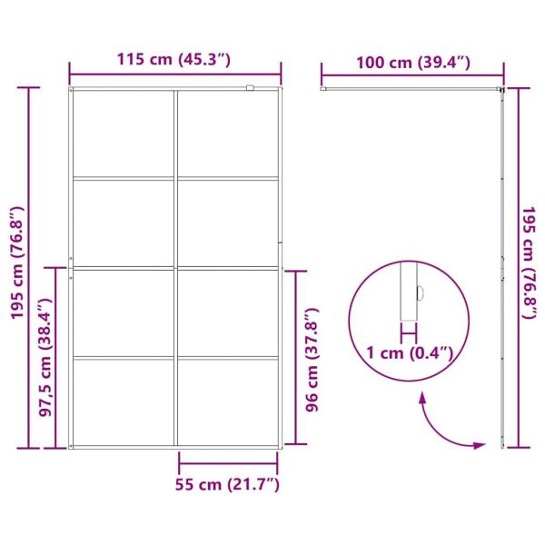 Duschwand für Begehbare Dusche mit Klarem ESG Glas 115x195 cm