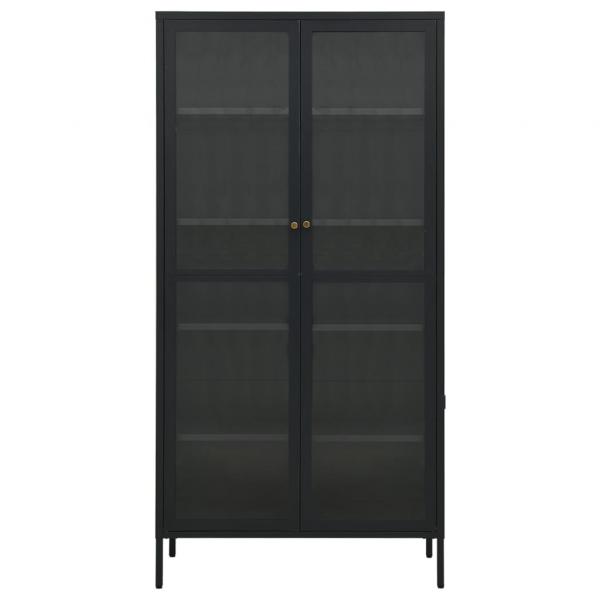 Vitrine Anthrazit 90x40x180 cm Stahl und Gehärtetes Glas  