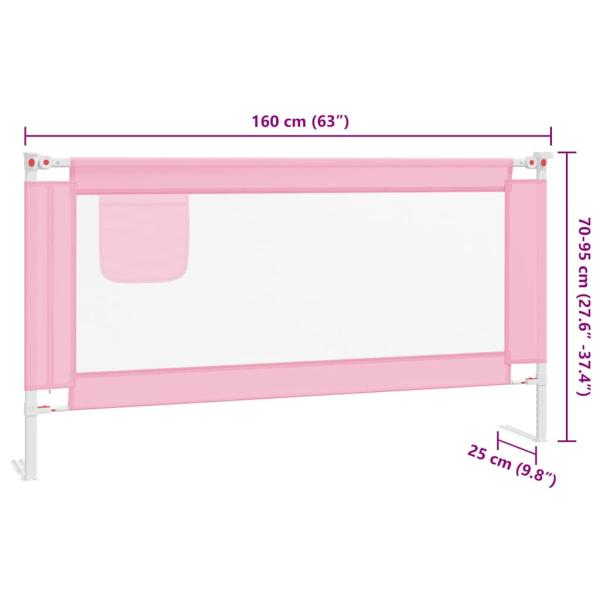 Kleinkind-Bettschutzgitter Rosa 160x25 cm Stoff