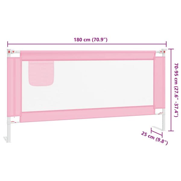 Kleinkind-Bettschutzgitter Rosa 180x25 cm Stoff