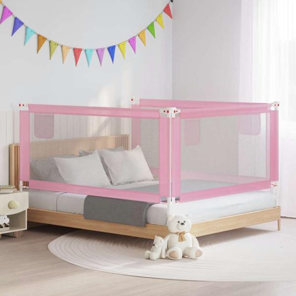 Kleinkind-Bettschutzgitter Rosa 180x25 cm Stoff