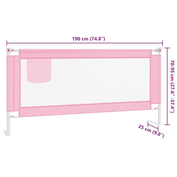 Kleinkind-Bettschutzgitter Rosa 190x25 cm Stoff