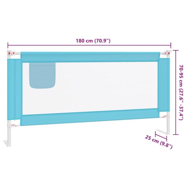 Kleinkind-Bettschutzgitter Blau 180x25 cm Stoff
