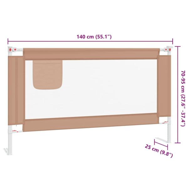 Kleinkind-Bettschutzgitter Taupe 140x25 cm Stoff